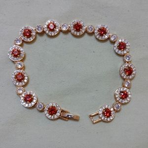 New simulated ruby cz gold filled bracelet